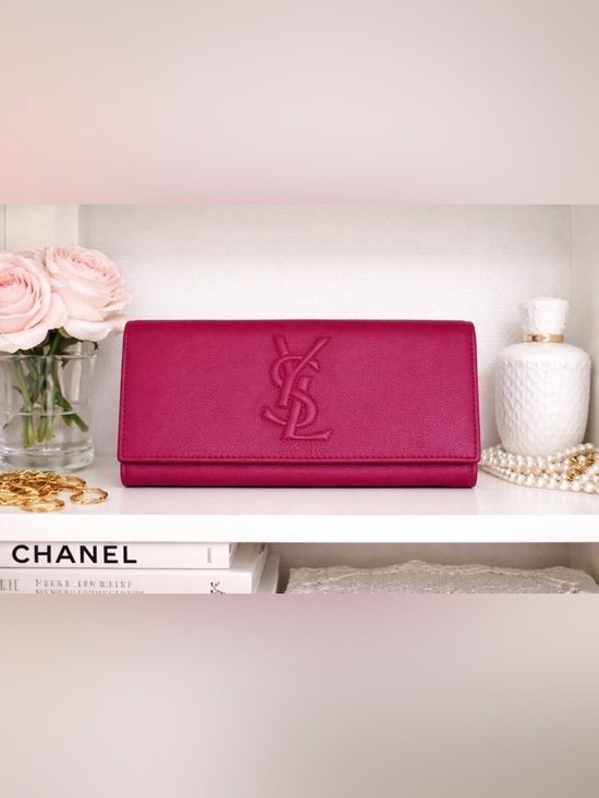 Saint Laurent Handbags - Saint Laurent fuchsia leather continental wallet